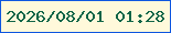 文字の大きさ：2、枠の色：0e56e0、背景の色：fff9db、文字の色：116547 無料ブログパーツのブログ時計