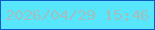文字の大きさ：3、枠の色：0e5bc5、背景の色：58e6fc、文字の色：a0bfbd 無料ブログパーツのブログ時計