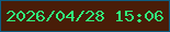 文字の大きさ：3、枠の色：0e5d82、背景の色：491d08、文字の色：30f47b 無料ブログパーツのブログ時計