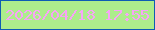 文字の大きさ：4、枠の色：0e5db4、背景の色：aded8c、文字の色：f7a4f6 無料ブログパーツのブログ時計