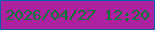 文字の大きさ：2、枠の色：0e5fa9、背景の色：ab21a0、文字の色：037a30 無料ブログパーツのブログ時計