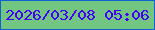 文字の大きさ：5、枠の色：0e62d3、背景の色：73c582、文字の色：4202fa 無料ブログパーツのブログ時計