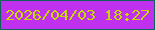 文字の大きさ：2、枠の色：0e6358、背景の色：c030ef、文字の色：c9d705 無料ブログパーツのブログ時計