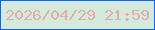 文字の大きさ：3、枠の色：0e64f8、背景の色：d3eadc、文字の色：e1adaf 無料ブログパーツのブログ時計