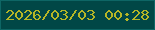 文字の大きさ：1、枠の色：0e6665、背景の色：014746、文字の色：b6b626 無料ブログパーツのブログ時計