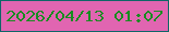 文字の大きさ：2、枠の色：0e6667、背景の色：e165b1、文字の色：198c21 無料ブログパーツのブログ時計