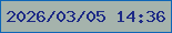 文字の大きさ：4、枠の色：0e66b7、背景の色：a5b3ac、文字の色：1d2a86 無料ブログパーツのブログ時計