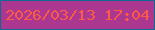 文字の大きさ：5、枠の色：0e6891、背景の色：ab3790、文字の色：fd5947 無料ブログパーツのブログ時計