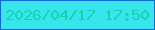 文字の大きさ：2、枠の色：0e6bd0、背景の色：39e5ec、文字の色：15d3ae 無料ブログパーツのブログ時計