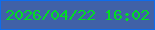 文字の大きさ：5、枠の色：0e6cec、背景の色：4061a7、文字の色：02dd23 無料ブログパーツのブログ時計