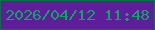 文字の大きさ：2、枠の色：0e6e4c、背景の色：5f1e99、文字の色：13a06b 無料ブログパーツのブログ時計