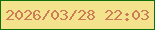文字の大きさ：2、枠の色：0e700c、背景の色：f4e38d、文字の色：cd7c58 無料ブログパーツのブログ時計