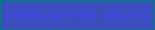 文字の大きさ：1、枠の色：0e7490、背景の色：3e4dbd、文字の色：384ae9 無料ブログパーツのブログ時計