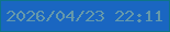文字の大きさ：3、枠の色：0e7588、背景の色：1a66c1、文字の色：6599ab 無料ブログパーツのブログ時計