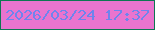 文字の大きさ：5、枠の色：0e7752、背景の色：ea74ce、文字の色：6f84ed 無料ブログパーツのブログ時計