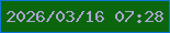 文字の大きさ：5、枠の色：0e77d8、背景の色：0c660e、文字の色：ada5d1 無料ブログパーツのブログ時計