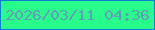 文字の大きさ：1、枠の色：0e7bd7、背景の色：28fd8c、文字の色：669bbd 無料ブログパーツのブログ時計