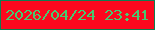 文字の大きさ：1、枠の色：0e7d51、背景の色：fc081e、文字の色：46ca70 無料ブログパーツのブログ時計