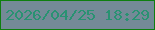 文字の大きさ：4、枠の色：0e7f0f、背景の色：748a97、文字の色：299272 無料ブログパーツのブログ時計