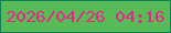 文字の大きさ：3、枠の色：0e7f57、背景の色：57bc58、文字の色：eb2488 無料ブログパーツのブログ時計