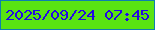 文字の大きさ：2、枠の色：0e7fae、背景の色：59e411、文字の色：2409e4 無料ブログパーツのブログ時計