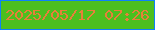 文字の大きさ：2、枠の色：0e81fa、背景の色：4cbf1f、文字の色：e77f3a 無料ブログパーツのブログ時計