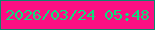 文字の大きさ：5、枠の色：0e866d、背景の色：fb0f83、文字の色：0be07d 無料ブログパーツのブログ時計