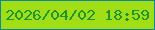 文字の大きさ：1、枠の色：0e879c、背景の色：a1de15、文字の色：1d952d 無料ブログパーツのブログ時計