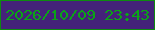 文字の大きさ：4、枠の色：0e8a10、背景の色：442279、文字の色：0aa416 無料ブログパーツのブログ時計