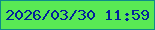 文字の大きさ：2、枠の色：0e8c88、背景の色：59e954、文字の色：02219b 無料ブログパーツのブログ時計