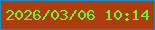 文字の大きさ：4、枠の色：0e8ccc、背景の色：af3c0c、文字の色：6ef822 無料ブログパーツのブログ時計
