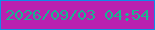 文字の大きさ：5、枠の色：0e8de7、背景の色：b921b0、文字の色：18b590 無料ブログパーツのブログ時計