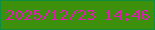 文字の大きさ：2、枠の色：0e8f3f、背景の色：3c900c、文字の色：db1dad 無料ブログパーツのブログ時計