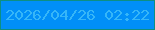 文字の大きさ：5、枠の色：0e8f82、背景の色：018ff7、文字の色：36b6f8 無料ブログパーツのブログ時計