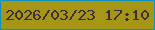 文字の大きさ：5、枠の色：0e90be、背景の色：a79515、文字の色：382e3c 無料ブログパーツのブログ時計