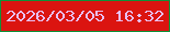 文字の大きさ：4、枠の色：0e9138、背景の色：db1410、文字の色：e8c0f5 無料ブログパーツのブログ時計