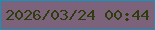 文字の大きさ：3、枠の色：0e95be、背景の色：7d627c、文字の色：2e3d0c 無料ブログパーツのブログ時計