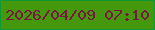 文字の大きさ：2、枠の色：0e9936、背景の色：45980b、文字の色：79183e 無料ブログパーツのブログ時計