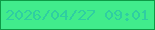 文字の大きさ：5、枠の色：0e9a46、背景の色：41ec8c、文字の色：2fcea1 無料ブログパーツのブログ時計