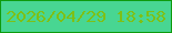 文字の大きさ：4、枠の色：0e9b0e、背景の色：48d692、文字の色：7ec015 無料ブログパーツのブログ時計