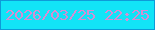 文字の大きさ：1、枠の色：0e9bd8、背景の色：12e4f7、文字の色：d68ed3 無料ブログパーツのブログ時計