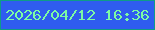 文字の大きさ：5、枠の色：0e9c88、背景の色：2f5cef、文字の色：7dfba3 無料ブログパーツのブログ時計