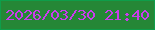 文字の大きさ：2、枠の色：0e9e4a、背景の色：258736、文字の色：cb3ced 無料ブログパーツのブログ時計