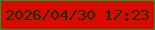 文字の大きさ：5、枠の色：0e9f3c、背景の色：dc0900、文字の色：0e3405 無料ブログパーツのブログ時計