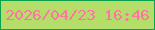 文字の大きさ：2、枠の色：0e9f4f、背景の色：b5dd6a、文字の色：fc76a2 無料ブログパーツのブログ時計