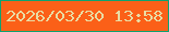 文字の大きさ：5、枠の色：0ea270、背景の色：fb6018、文字の色：e9dca4 無料ブログパーツのブログ時計