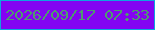 文字の大きさ：2、枠の色：0ea4df、背景の色：8304f2、文字の色：4d9b6e 無料ブログパーツのブログ時計