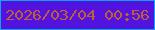 文字の大きさ：4、枠の色：0ea5f0、背景の色：5213de、文字の色：bf5e38 無料ブログパーツのブログ時計