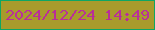 文字の大きさ：4、枠の色：0ea664、背景の色：a89b2c、文字の色：b92f99 無料ブログパーツのブログ時計