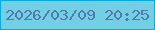 文字の大きさ：3、枠の色：0ea9dc、背景の色：72cfe4、文字の色：5278af 無料ブログパーツのブログ時計